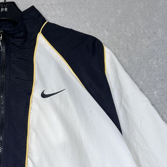 Vintage 90s Nike Windbreaker Jacket Womens Large Black/ White Lined Full Zip - Picture 3 of 14